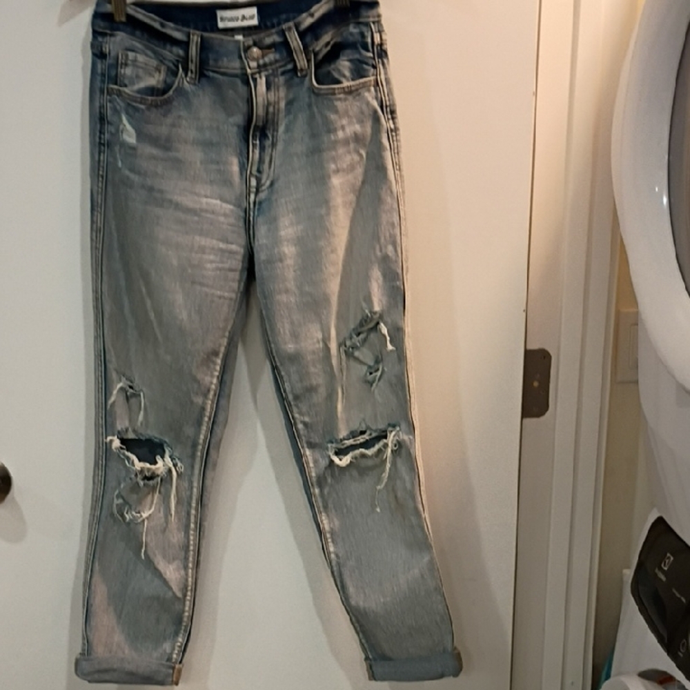 Distressed Light Blue Boyfriend Jeans